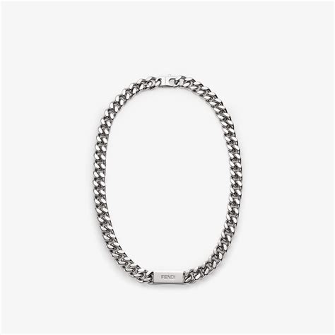 fendi necklace silver|Fendi necklace woman.